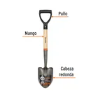 Pala cajuelera redonda, puño 'D' mango de madera, TRUPER 2