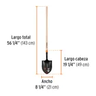 Pala redonda T-2000, mango largo 45', TRUPER 3