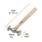 Martillo desabollador 11 oz estándar, mango 12', TRUPER 3