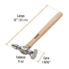 Martillo desabollador 11 oz fino, mango 12', TRUPER 3