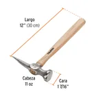 Martillo desabollador 11 oz punta larga, mango 12', TRUPER 3