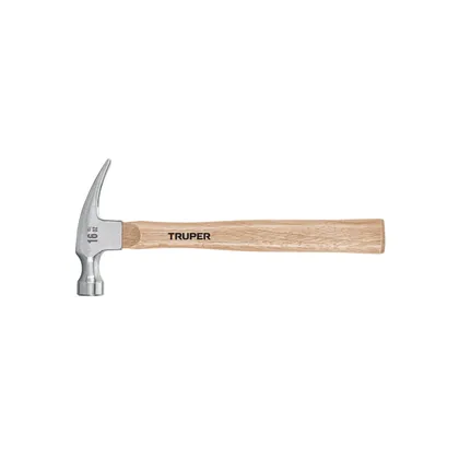 Martillo pulido, 16 oz, uña recta, mango madera, TRUPER