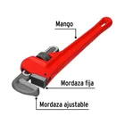 Llave stilson 10' cuerpo de hierro maleable, PRETUL 2