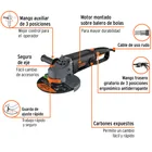 Esmeriladora angular 9', 2100W, TRUPER INDUSTRIAL 4
