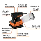 Lijadora orbital 1/4 hoja, 240W, TRUPER PRO 2