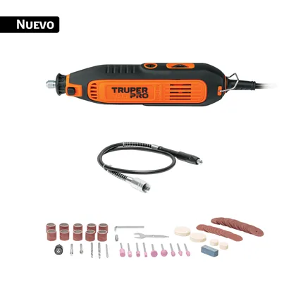 Herramienta rotativa 135W con 97 accesorios, TRUPER PRO