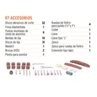 Herramienta rotativa 135W con 97 accesorios, TRUPER PRO 4