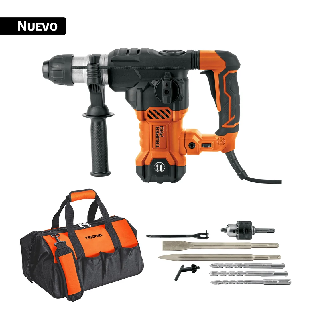Rotomartillo SDS Plus/destornillador 6 J, 1500W, TRUPER PRO
