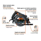 Sierra circular 7-1/4', 1800W, TRUPER INDUSTRIAL 4