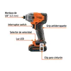Destornillador de impacto 1/4', 20V, 1 batería 2Ah, PRO 2
