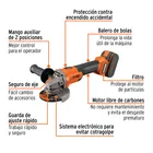 Esmeriladora 4-1/2', 20V, 1 batería 4Ah, TRUPER PRO 2