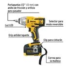Llave de impacto 1/2', 20V, 155 lb/ft, 1 batería 4Ah, PRETUL 2