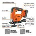 Sierra caladora 20V, 1 batería 2Ah, TRUPER PRO 2