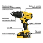 Taladro/destornillador 1/2', 20V, 1 batería 2Ah, PRETUL 2