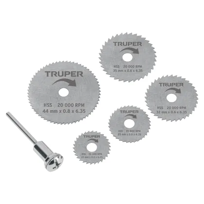 Kit de minidiscos sierra para herramienta rotativa, 6 piezas