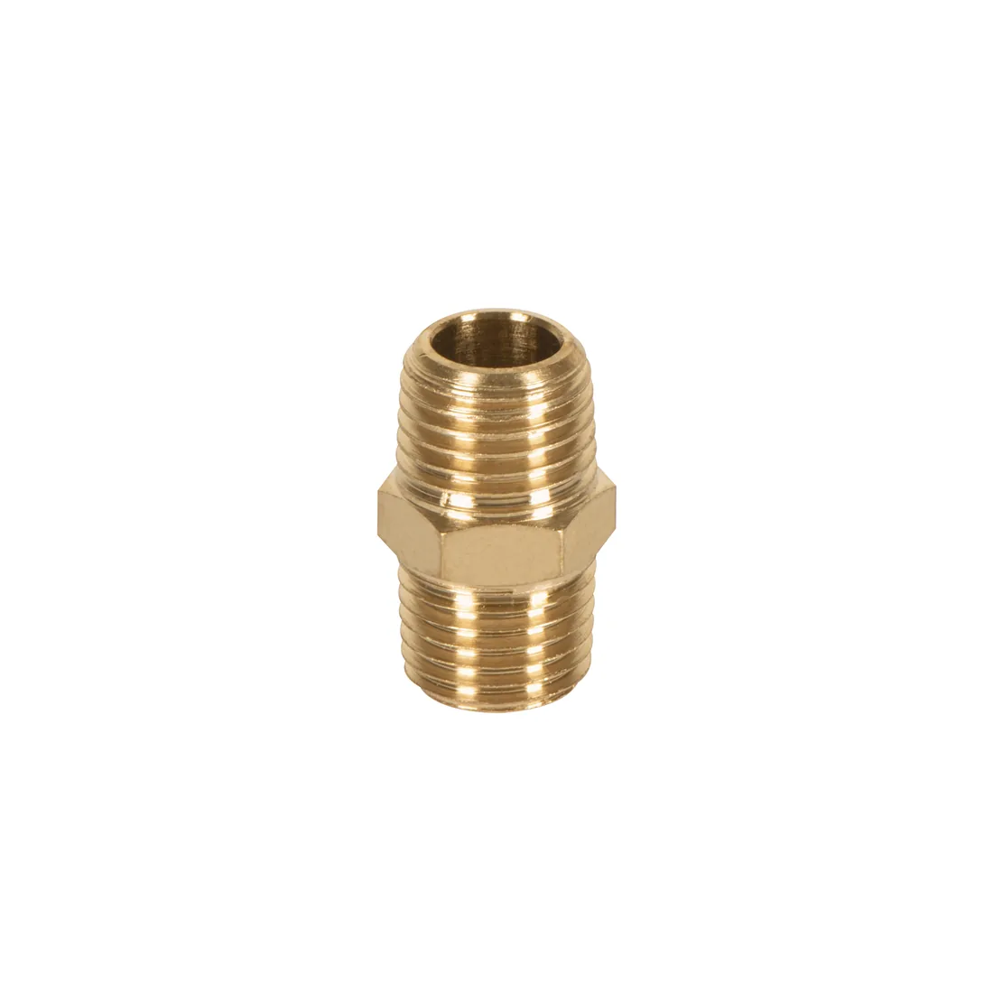 Niple de latón, macho-macho, cuerda 1/4' NPT, TRUPER