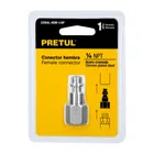 Conector rápido de acero, hembra, cuerda 1/4' NPT, PRETUL 3