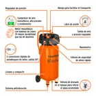 Compresor libre de aceite, 50L, 3HP, vertical, 127V, TRUPER 5