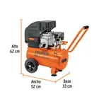 Compresor lubricado, 25L, 3HP, horizontal, 127V, TRUPER 2