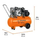 Compresor lubricado, de banda, 60L, hor, 4HP, 127V, TRUPER 2