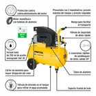 Compresor lubricado, 40L, 3HP, horizontal, 127V, PRETUL 4