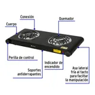 Parrilla eléctrica 2 quemadores en espiral, negra, VOLTECK 2