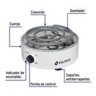 Parrilla eléctrica red. 1 quemador espiral, blanca, VOLTECK 2