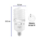 Lámpara espiral T4 55 W alta potencia luz de día, caja 3