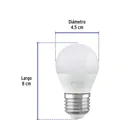 Foco LED 3W (25W) G45, 3000K blanca cálida, 270 lm, BASIC 3
