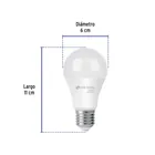 Foco LED 10W (75W) A19, 3000K blanca cálida, 950 lm, BASIC 3