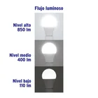Foco LED 8W (60W) A19 6500K 3 niveles de iluminación VOLTECK 5