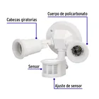 Arbotante blanco c/sensor movimiento, lámparas no incluidas 2