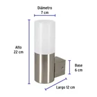 Arbotante LED exterior 5 W 3000K 1 spot, 7x22 cm, VOLTECK 5