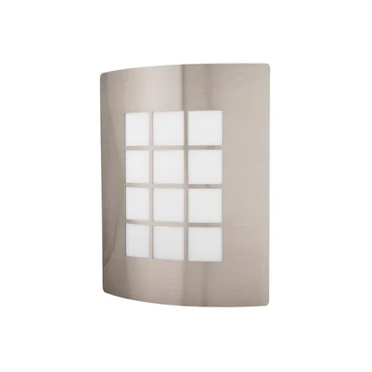 Arbotante decorativo cuerpo acero inox, lámpara no incluida