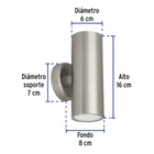 Arbotante LED exterior 10 W 3000K, 2 spots, 6x16 cm, VOLTECK 4