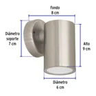 Arbotante LED exterior 5 W 3000K, 1 spot, 6x9 cm, VOLTECK 4
