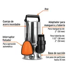 Bomba sumergible acero inoxidable, agua sucia, 1 HP, TRUPER 2