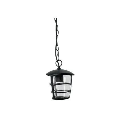 Arbotante tipo farol moderno colgante para exteriores, negro