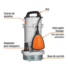 Bomba sumergible cubierta aluminio,agua limpia, 1 HP, TRUPER 2
