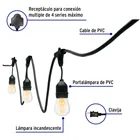 Serie de 7.3 m con 12 luces incandescentes para exterior 2