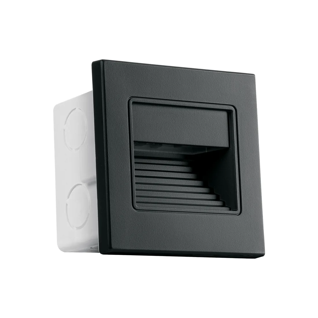 Luminario LED empotrable de cortesía 1W 3000K, negro VOLTECK