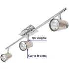 Luminario de sobreponer con 3 spots base GU10, VOLTECK 2