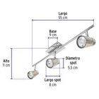 Luminario de sobreponer con 3 spots base GU10, VOLTECK 3