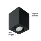 Luminario de sobreponer c/spot dirigible, cuadrado, negro 2