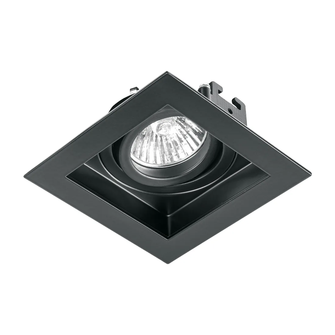Luminario empotrable con 1 spot dirigible, negro, VOLTECK