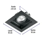 Luminario empotrable con 1 spot dirigible, negro, VOLTECK 3