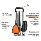 Bomba sumergible acero inoxidable,agua sucia,1-1/2HP, TRUPER 2