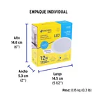 Luminario LED empotrable 12 W 6500 K, redondo, VOLTECK BASIC 6