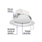 Luminario LED empotrable 5 W 6500 K, redondo, VOLTECK 3