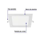Luminario LED plafón 12W 6500K ultradelgado cuadrado VOLTECK 3